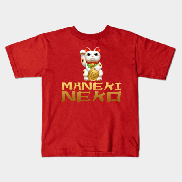 Maneki Neko Kids T-Shirt by Jaguir